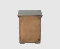 Rome Solid Two Drawer Bedside Table with open Shelve - Bedside Table - Furniselan-Grey-Finish