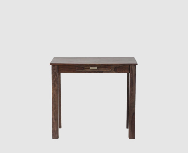 Sendai Solid Wood Study Table with One Drawer - Study Table - Furniselan - Grey-Finish
