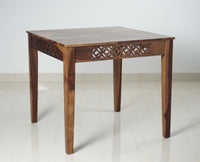 Sheesham Wood 4 Seater Dining Table Set with 4 Chair for Dining Room - Dining Set - Furniselan - Rustic-Teak-Finish