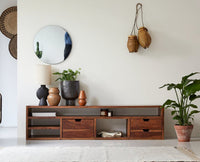 Sidon Storage Cabinet self Organized unit Furniselan-Rustic-Teak-Finish