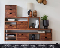 Sidon three Drawer Bedside Table Furniselan-Rustic-Teak-Finish