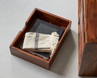 Sidon three Drawer Bedside Table Furniselan-Rustic-Teak-Finish