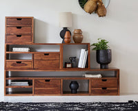 Sidon TV Cabinet Unit Furniselan-Rustic-Teak-Finish
