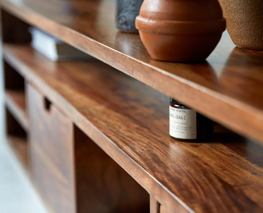 Sidon TV Cabinet Unit Furniselan-Rustic-Teak-Finish