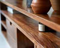 Sidon TV Cabinet Unit Furniselan-Rustic-Teak-Finish
