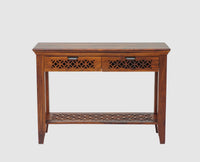 Siliguri Solid Wood Study Table with Two Drawer - Study Table - Furniselan - Maple-Finish