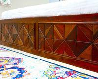 Singapore Solid Wood King Size Bed with Box Storage - Furniselan-Maple-Finish