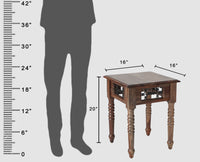 Sweden Solid Wood Side Table Furniselan - Grey-Finish