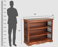 Sweden Sheesham Wood Open Bookshelve - Furniselan - Maple-Finish