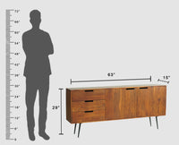 Vienna Solid Wood Three Drawer Two Door Sideboard Furniselan