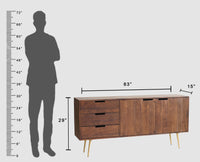 Vienna Solid Wood Three Drawer Two Door Sideboard Furniselan