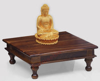 Somnath Solid Wood Pooja Chowki - Pooja Chowki - Furniselan - Teak-Finish