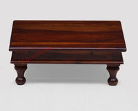Somnath Solid Wood Pooja Chowki - Pooja Chowki - Furniselan - Maple-Finish