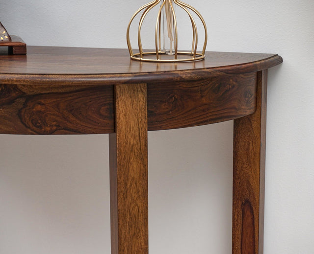 Srinagar Solid Wood Study Table Cum Console Table - Study Table - Furniselan - Teak-Finish