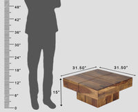 Surat Sheesham Wood Square Coffee Table - Coffee Table - Furniselan - Teak-Finish