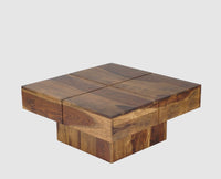 Surat Sheesham Wood Square Coffee Table - Coffee Table - Furniselan - Teak-Finish