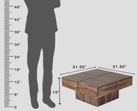 Surat Sheesham Wood Square Coffee Table - Coffee Table - Furniselan - Grey-Finish