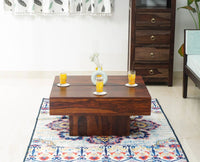 Surat Sheesham Wood Square Coffee Table - Coffee Table - Furniselan - Maple-Finish