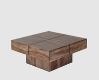 Surat Sheesham Wood Square Coffee Table - Coffee Table - Furniselan - Grey-Finish