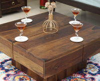 Surat Sheesham Wood Square Coffee Table - Coffee Table - Furniselan - Teak-Finish