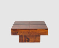 Surat Sheesham Wood Square Coffee Table - Coffee Table - Furniselan - Maple-Finish