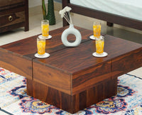 Surat Sheesham Wood Square Coffee Table - Coffee Table - Furniselan - Maple-Finish
