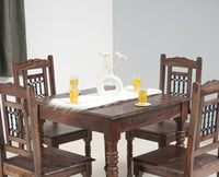 Sweden 4 Seater Dining Set With 4 Chairs - Furniselan - Grey-Finish