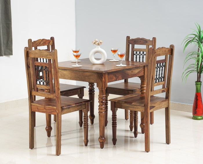 Sweden 4 Seater Dining Set With 4 Chairs - Furniselan