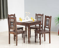 Sweden 4 Seater Dining Set With 4 Chairs - Furniselan - Grey-Finish