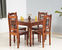 Sweden 4 Seater Dining Set With 4 Chairs - Furniselan - Maple-Finish