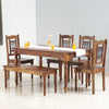 Sweden 6 Seater Dining Set With 4 Chairs & Bench - Furniselan - Teak-Finish
