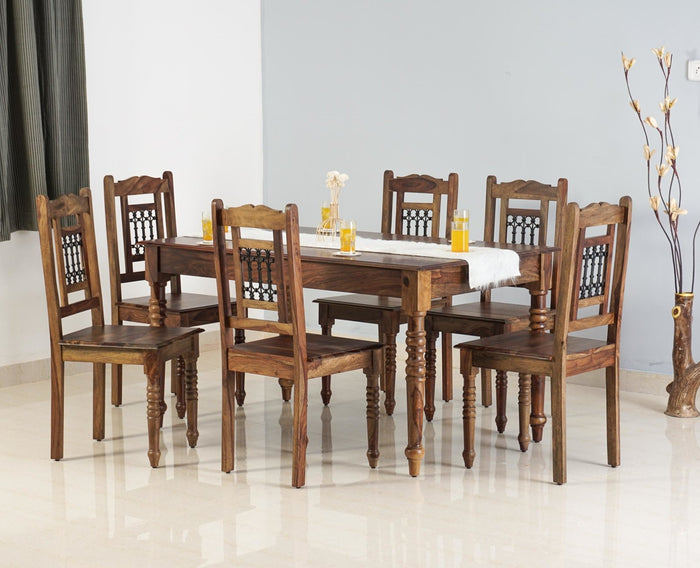 Sweden 6 Seater Dining Set With 6 Chairs - Furniselan