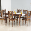 Sweden 6 Seater Dining Set With 6 Chairs - Furniselan - Teak-Finish