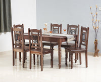 Sweden 6 Seater Dining Set With 6 Chairs - Furniselan - Grey-Finish
