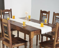 Sweden 6 Seater Dining Set With 6 Chairs - Furniselan - Teak-Finish