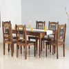 Sweden 6 Seater Dining Set With 6 Chairs - Furniselan - Teak-Finish