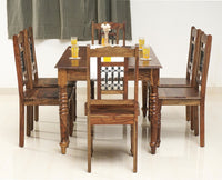 Sweden 6 Seater Dining Set With 6 Chairs - Furniselan - Teak-Finish