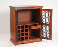 Sweden Sheesham Wood Bar Cabinet - Furniselan - Maple-Finish