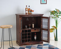 Sweden Sheesham Wood Bar Cabinet - Furniselan - Grey-Finish