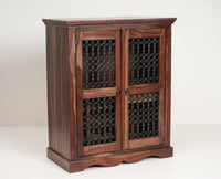 Sweden Sheesham Wood Bar Cabinet - Furniselan - Grey-Finish