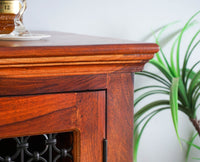 Sweden Sheesham Wood Bar Cabinet - Furniselan - Maple-Finish