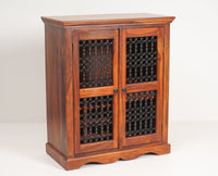 Sweden Sheesham Wood Bar Cabinet - Furniselan - Maple-Finish