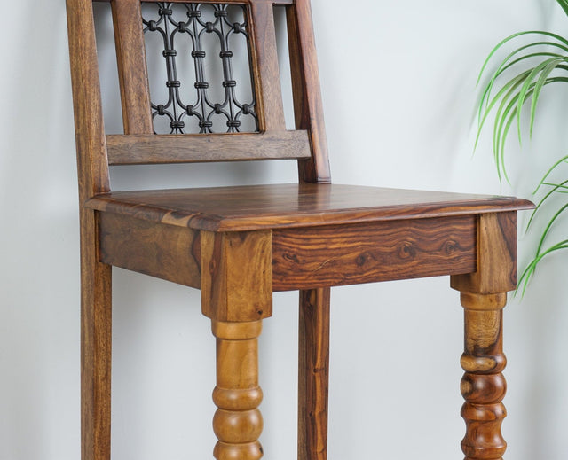 Sweden Sheesham Wood Bar Chair - Furniselan - Teak-Finish