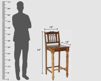 Sweden Sheesham Wood Bar Chair - Furniselan - Teak-Finish