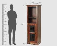 Sweden Sheesham Wood Bar Unit - Bar Cabinet - Furniselan - Grey-Finish