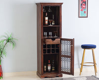 Sweden Sheesham Wood Bar Unit - Bar Cabinet - Furniselan - Grey-Finish