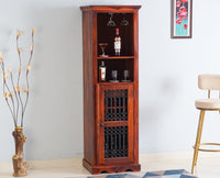 Sweden Sheesham Wood Bar Unit - Bar Cabinet - Furniselan - Maple-Finish