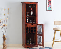 Sweden Sheesham Wood Bar Unit - Bar Cabinet - Furniselan - Maple-Finish