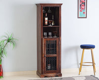 Sweden Sheesham Wood Bar Unit - Bar Cabinet - Furniselan - Grey-Finish