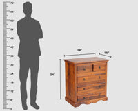 Sweden Sheesham Wood Chest Of Drawer - Furniselan - Maple-Finish